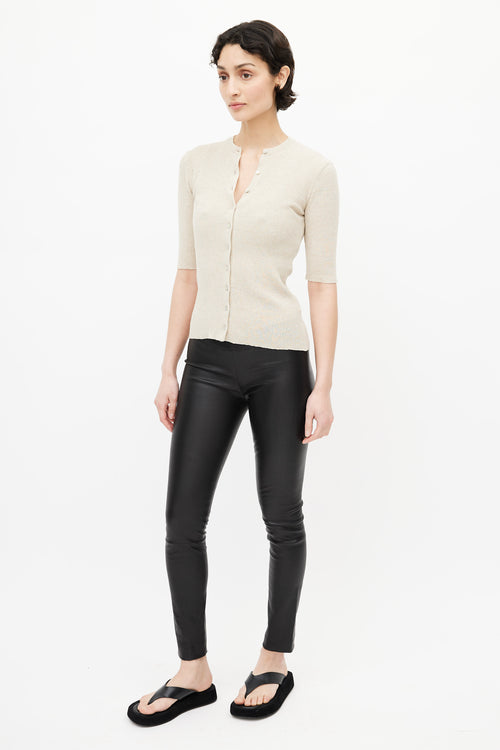 The Row Black Leather Legging