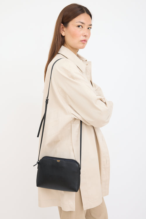 The Row Black Leather Pouch Bag