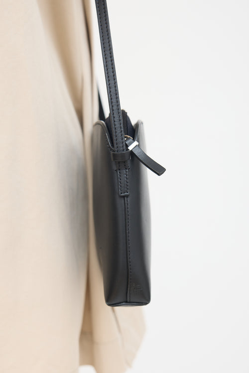 The Row Black Leather Pouch Bag