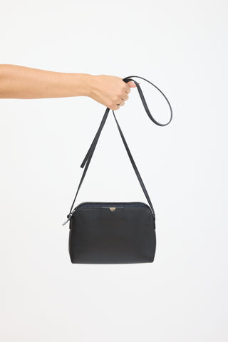 The Row Black Leather Pouch Bag