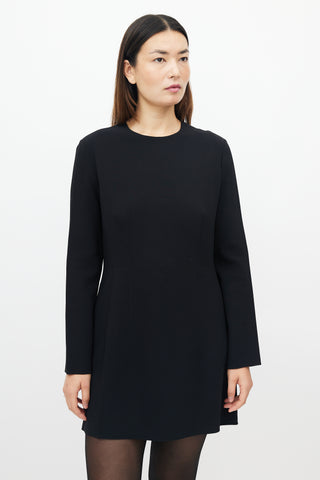 The Row Black Long Sleeve Shift Dress