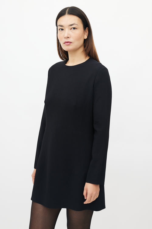 The Row Black Long Sleeve Shift Dress