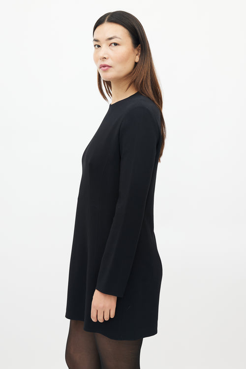 The Row Black Long Sleeve Shift Dress