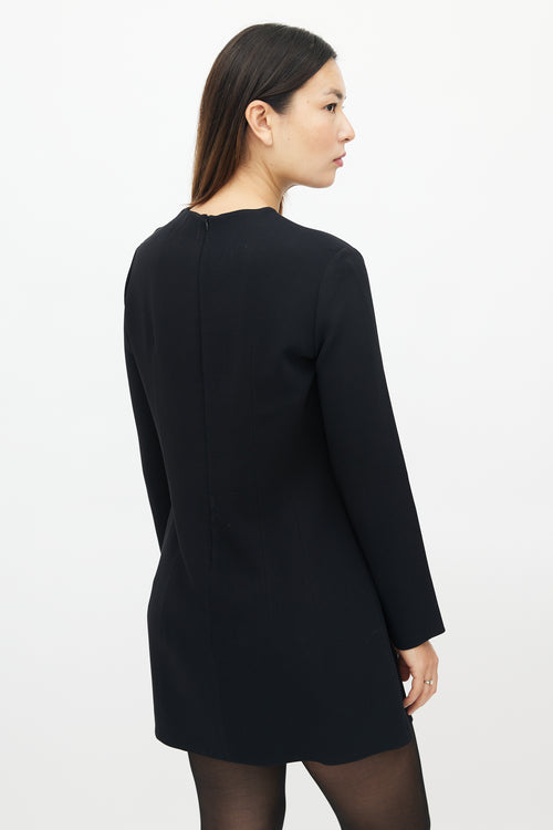 The Row Black Long Sleeve Shift Dress