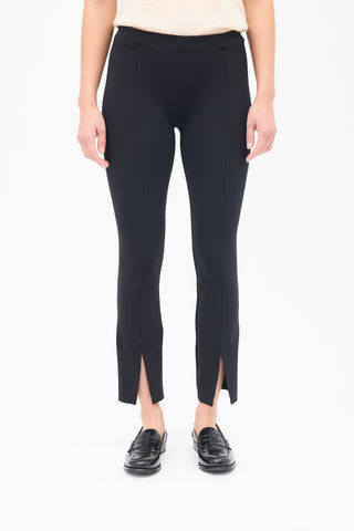 The Row Black Nylon Thilde Slit Leggings