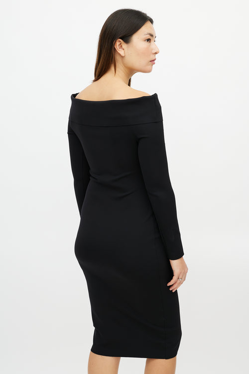 The Row Black Off The Shoulder Dress