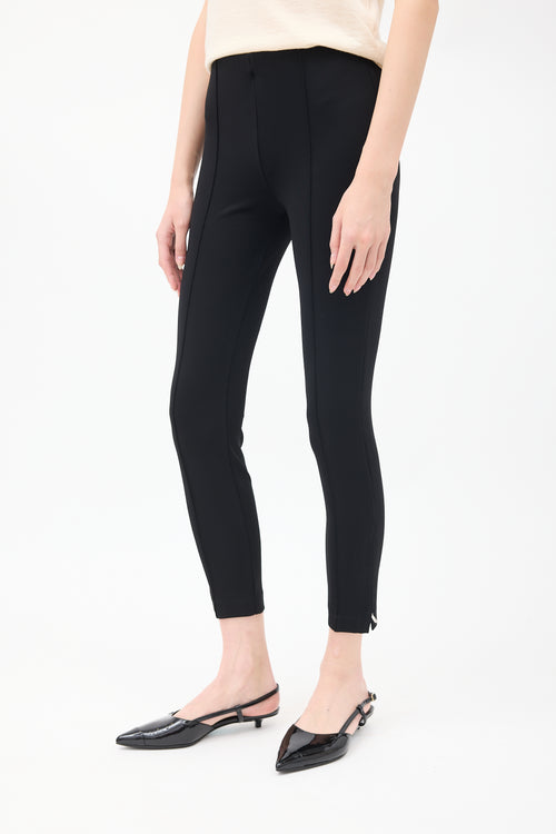 The Row Black Pintuck Ankle Zip Legging