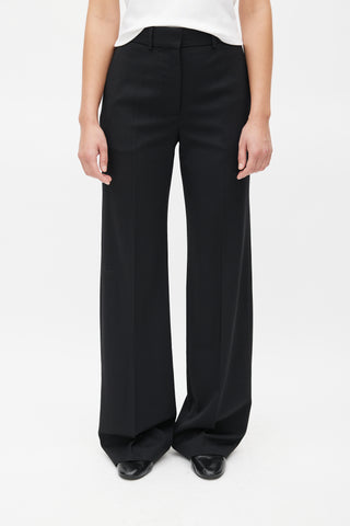 Joseph Black Pleated Straight Leg Trouser