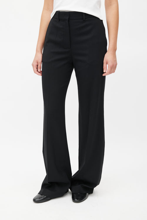 Joseph Black Pleated Straight Leg Trouser