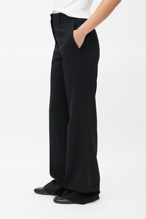 Joseph Black Pleated Straight Leg Trouser