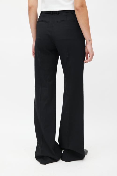 Joseph Black Pleated Straight Leg Trouser