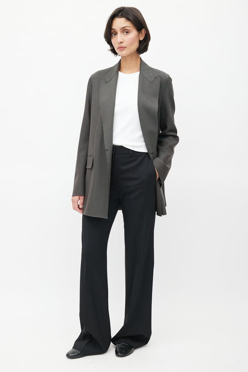 Joseph Black Pleated Straight Leg Trouser