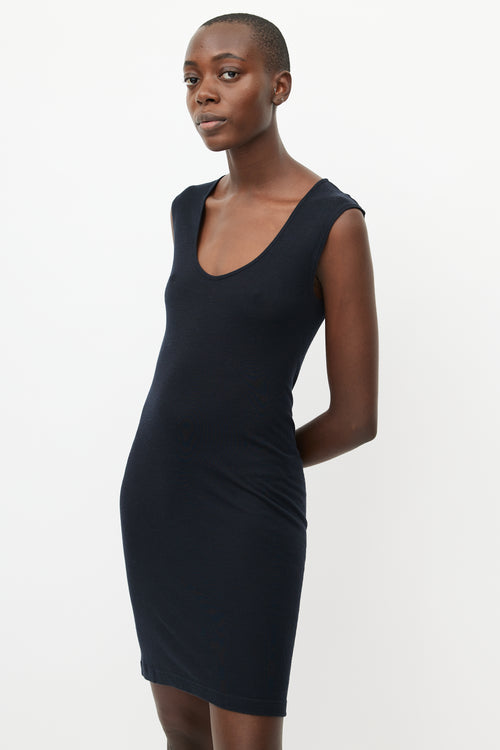 The Row Black Ribbed Tank Dress