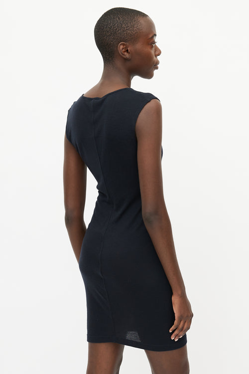 The Row Black Ribbed Tank Dress