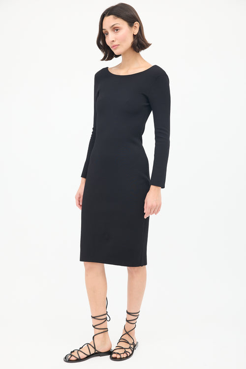 The Row Black Scoop Back Midi Dress