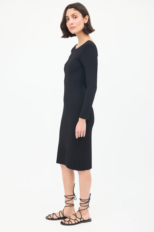 The Row Black Scoop Back Midi Dress