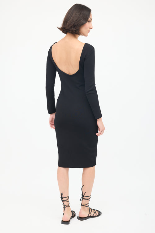 The Row Black Scoop Back Midi Dress