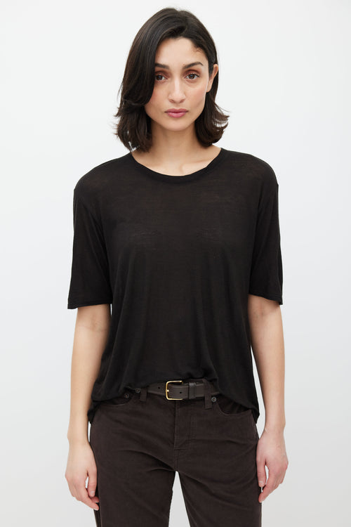 The Row Black Short Sleeve T-Shirt