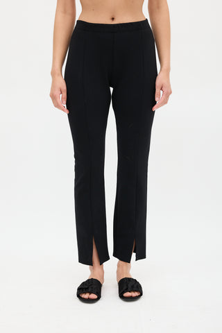 The Row Black Panelled Slit Ankle Legging