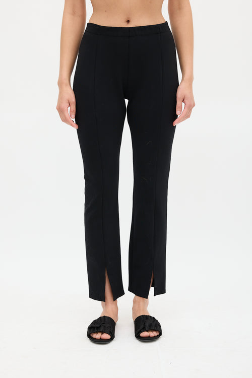 The Row Black Panelled Slit Ankle Legging