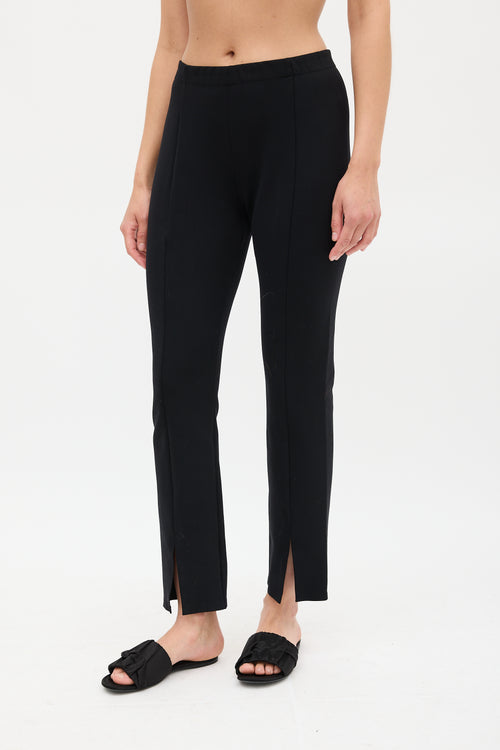 The Row Black Panelled Slit Ankle Legging