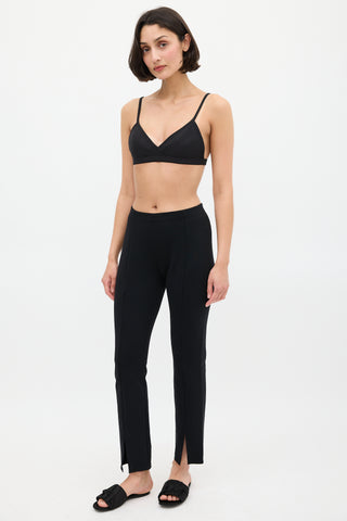 The Row Black Panelled Slit Ankle Legging