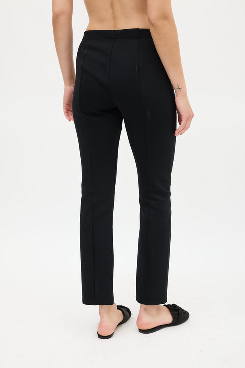 The Row Black Panelled Slit Ankle Legging