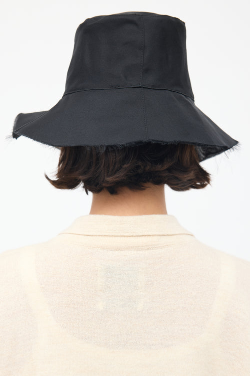 The Row Black Silk Sofia Bucket Hat