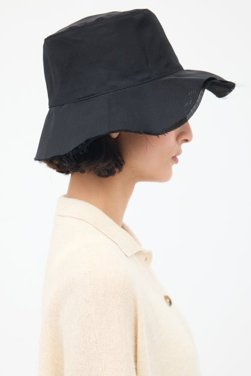 The Row Black Silk Sofia Bucket Hat