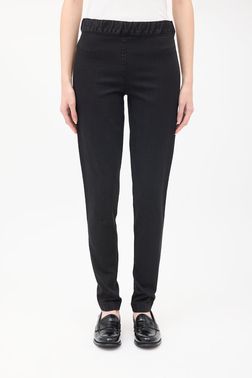 The Row Black Stretch Denim Stratton Legging