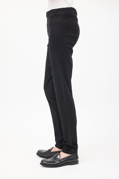 The Row Black Stretch Denim Stratton Legging