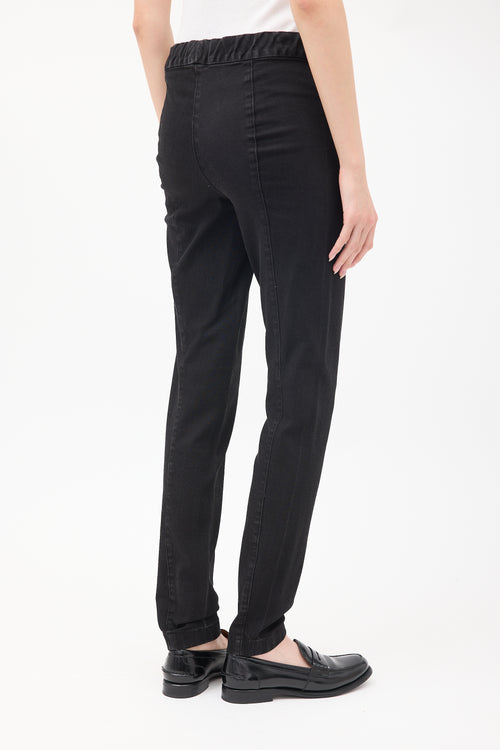 The Row Black Stretch Denim Stratton Legging