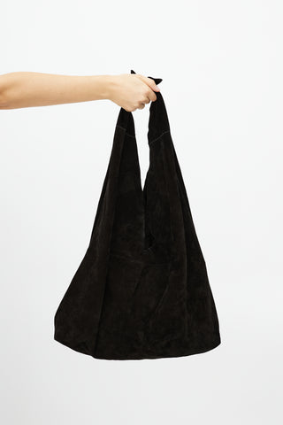 The Row Brown Bindle Suede Bag