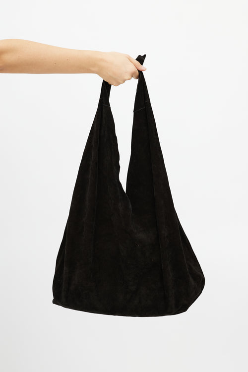 The Row Brown Bindle Suede Bag