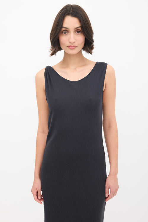 The Row Black Twisted Strap Tank Dress