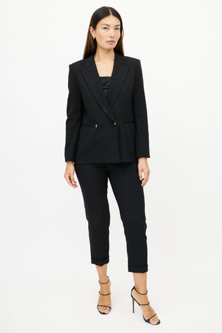 The Row Black Wool Blazer 
Pant Suit