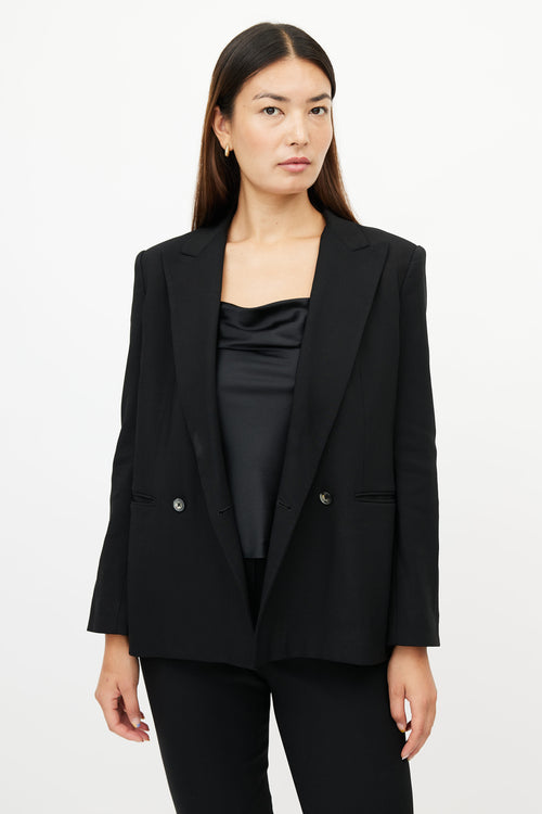 The Row Black Wool Blazer 
Pant Suit