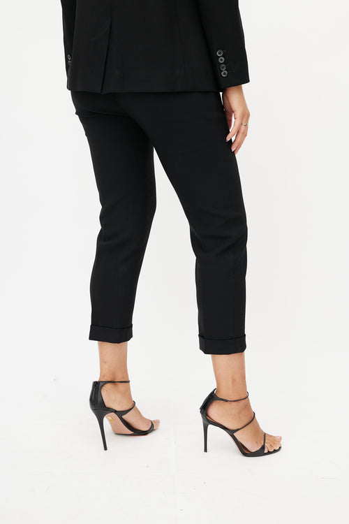 The Row Black Wool Blazer 
Pant Suit