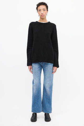 The Row Black Wool 
Cashmere Sweater