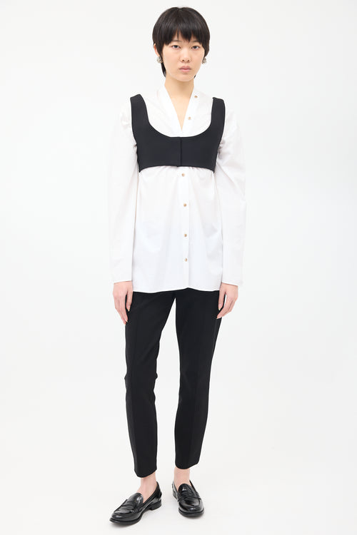 The Row Black Wool Grazia Crop Top