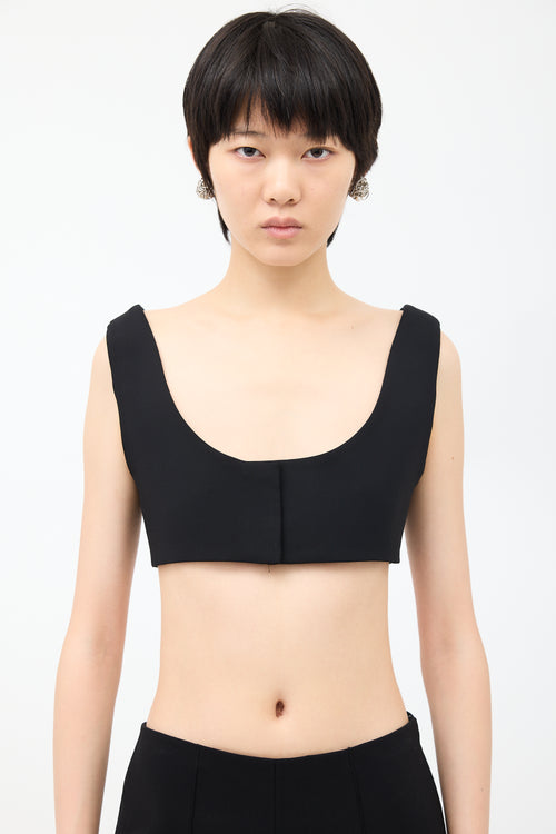 The Row Black Wool Grazia Crop Top