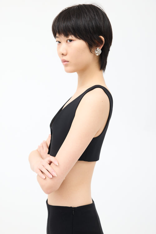 The Row Black Wool Grazia Crop Top