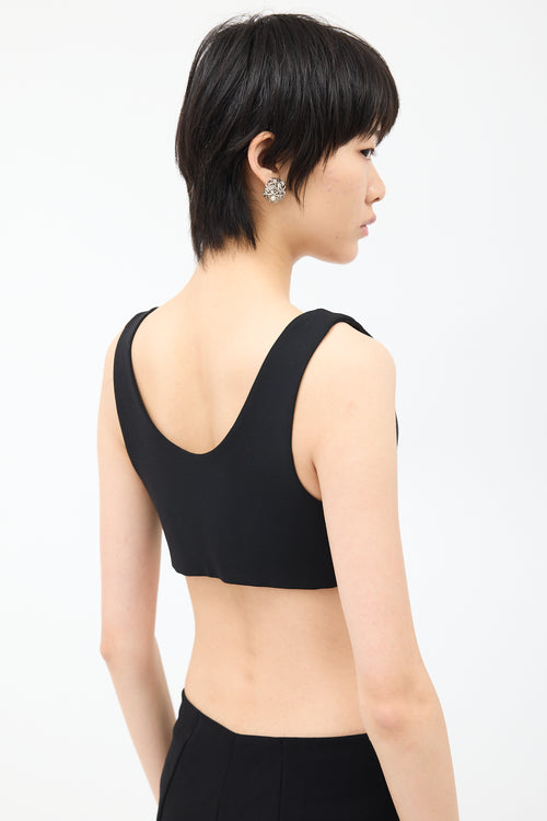 The Row Black Wool Grazia Crop Top