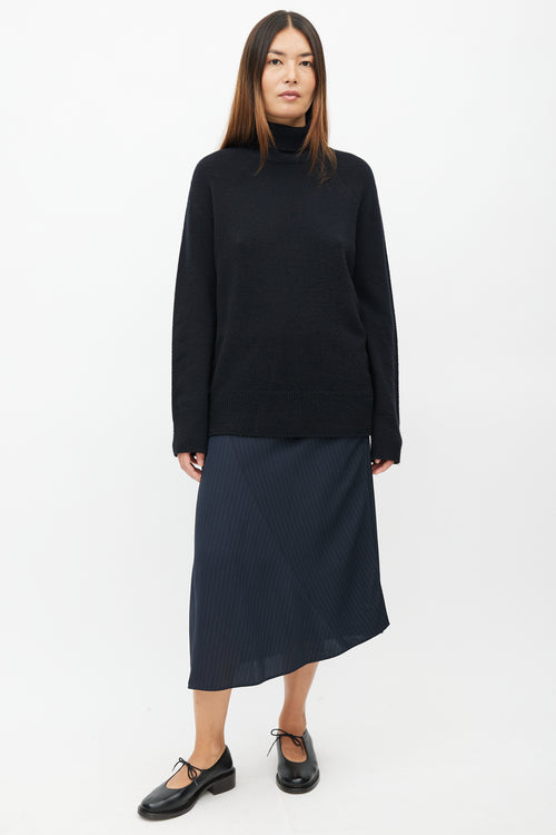 The Row Black Wool Knit Turtleneck