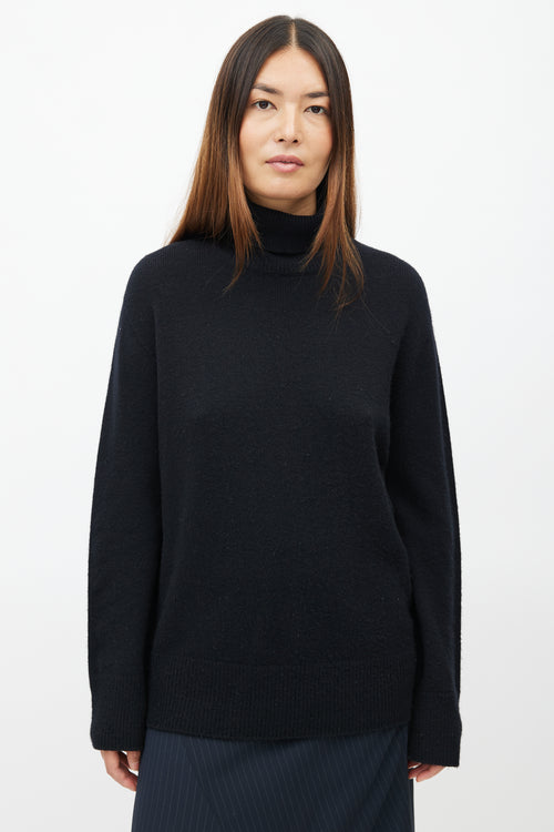 The Row Black Wool Knit Turtleneck