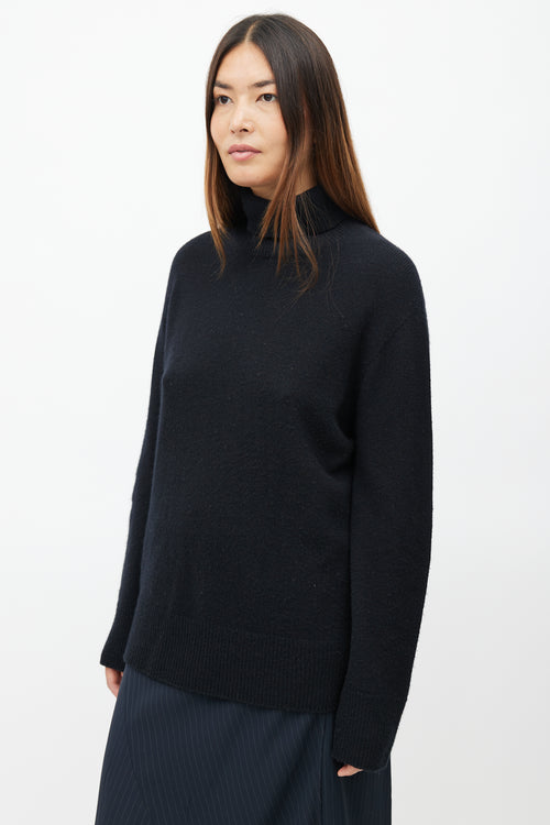 The Row Black Wool Knit Turtleneck