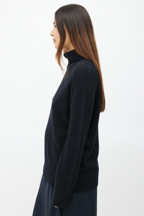 The Row Black Wool Knit Turtleneck