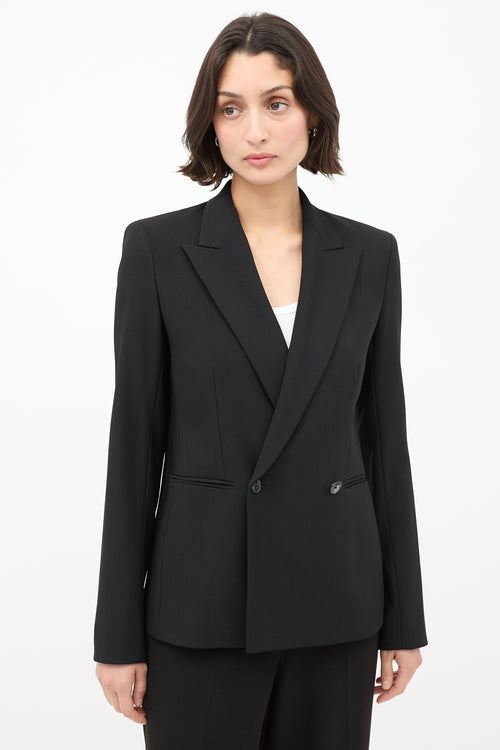 The Row Black Wool Lione Peak Lapel Blazer