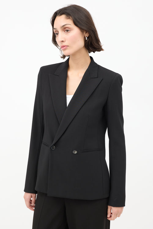 The Row Black Wool Lione Peak Lapel Blazer