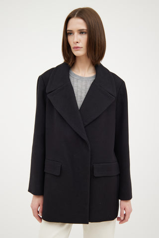 The RowBlack Wool Pea Coat